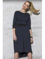 Dámské volnočasové šaty s volnou sukní grafitové - Šedá / 3XL - Makadamia Dámské volnočasové šaty s volnou sukní grafitové - Šedá / 3XL - Makadamia