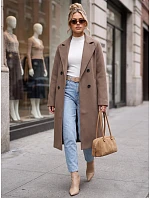 Elegantní dámský dvouřadý kabát s páskem Fango FashionStreet NY0790 Elegantní dámský dvouřadý kabát s páskem Fango FashionStreet NY0790