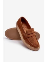 Mužské semišové loafers polobotky Zazoo 1566 hnědé Mužské semišové loafers polobotky Zazoo 1566 hnědé