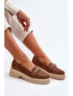 Zazoo 3429/W Dámské Semišové Mokasíny S Ozdobou Hnědé