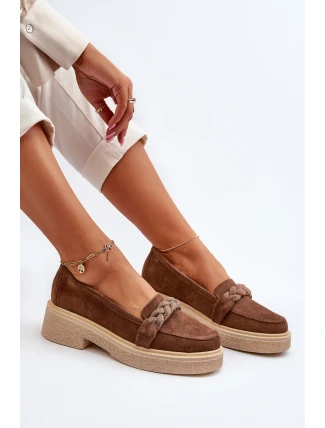 Zazoo 3429/W Dámské Semišové Mokasíny S Ozdobou Hnědé