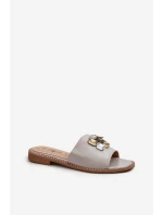 Dámské Sandály S Ozdobami S.Barski KV27-031 Béžové