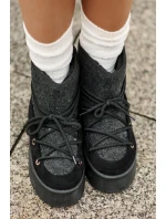 Sněhule S Šňůrkou Na Platformě Černé Mavora Sněhule S Šňůrkou Na Platformě Černé Mavora