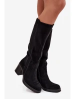 Dámské zimní kozačky na masivním podpatku černé Sanelle Dámské zimní kozačky na masivním podpatku černé Sanelle