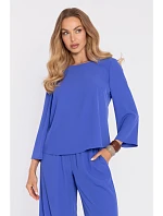 M905 Elegantní halenka s volnými rukávy - modrá M905 Elegantní halenka s volnými rukávy - modrá