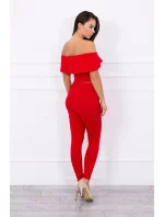 Sada s volánkem červená