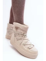 Dámské sněhule na platformě s vázáním béžové Fleure
