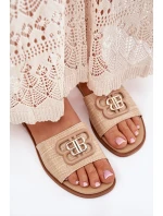 Ploché Dámské Klapky S Ozdobným Detailem Béžové Nenitta Ploché Dámské Klapky S Ozdobným Detailem Béžové Nenitta