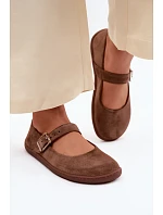 Baleríny Barefoot z přírodního semiše Zazoo 316 hnědé