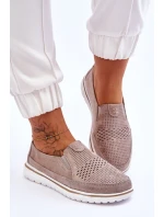 Semišové nazouvací boty Béžovo-zlatá Inez Semišové nazouvací boty Béžovo-zlatá Inez