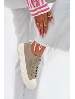 Dámské plátěné tenisky na platformě Big Star – šedé