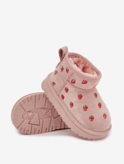 Dětské sněhule s jahůdkami Gracina – růžové