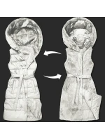 Hrubší oboustranná péřovo-kožešinová vesta v barvě ecru Minority (P3-6035-12)