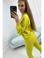 3-dílný set halenka + top + legíny kiwi