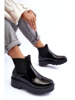 Lakované Kalhoty Boty Na Platformě Big Star MM274395 Černé