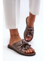 Dámské sandály na ploché podrážce měděné Nelvira