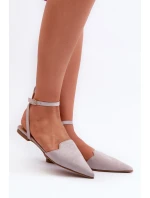 Šedé baleríny z ekologického semiše s špičatými špičkami Ellesara