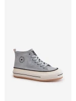 Zateplené Dámské Tenisky Na Platformě Eko Kůže Big Star OO274069 Modré