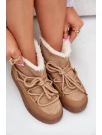 Dámské Sněhule Na Platformě Zateplené Kožíškem Camel Aziara