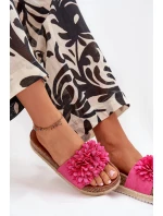 Dámské sandály na platformě s ozdobnými květinami fuchsie Tessara Dámské sandály na platformě s ozdobnými květinami fuchsie Tessara