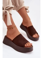 Ženské platformové nazouváky Čokoládové Liorisse