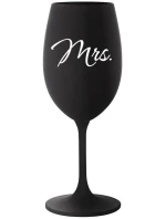 MRS. - černá sklenice na víno 350 ml