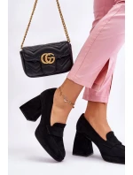 Semišové Lodičky Na Hrubém Podpatku A Platformě Černe Adriel