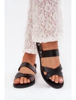 Ploché Dámské Sandály Z Eko Kůže Černé Kalira