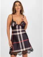 Noční košile BR KN 1058 1 černá a béžová Noční košile BR KN 1058 1 černá a béžová