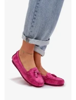 Dámské klasické semišové mokasíny S.Barski – fuchsiové