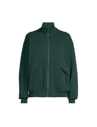 CASALL Pohodlný svetr na zip zelený