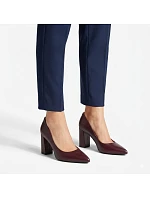 Bordó semišové lodičky na jehlovém podpatku Sergio Leone PB216