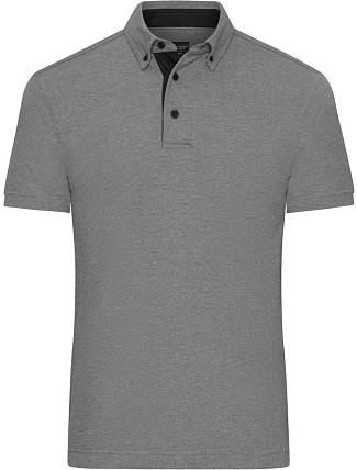 Daiber JN 964 Pánské piqué polo button-down 02.0964 light melange/black Daiber JN 964 Pánské piqué polo button-down 02.0964 light melange/black