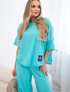 Bavlněný komplet halenka + kalhoty mincovna