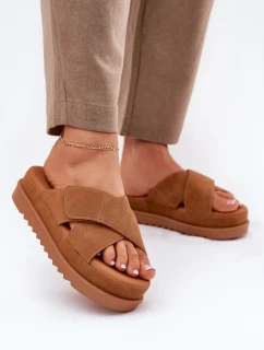 Dámské Pantofle Na Platformě S Propletenými Pásky Camel Rinasara