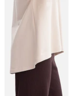 B304 Pletený svetr s výstřihem do V - pískový