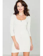 Dámské šaty K104 béžové - Katrus Dámské šaty K104 béžové - Katrus