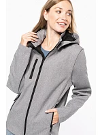 Kariban K 422 Unisex 3-vrstvá softshellová bunda s kapucí 20.K422 marl grey