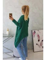 Oversize halenka s potiskem tmavě zelená Oversize halenka s potiskem tmavě zelená