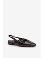 Lakované Baletky S Pásky Na Nízkém Podpatku Černé Bialettia