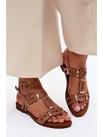 Dámské sandály Ploché Světle hnědé PL61-0903