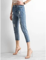 Kalhoty JMP SP CHK001 jeans.81 modrá