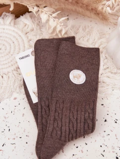 Dlouhé vlněné dámské ponožky tmavě šedé