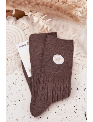 Dlouhé vlněné dámské ponožky tmavě šedé