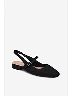 Materiálové Baleríny Dámské S Páskem Černé Selrene