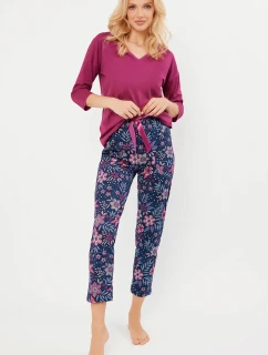 Italská lidová móda r.3/4 sp.7/8 barva:blackberry/print