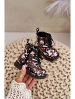 Dětské zateplené boty se zipem jednorožci černé Tiptop