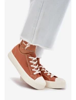 Dámské textilní tenisky na platformě Big Star RR274778 Oranžové