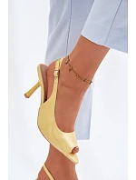 Ženské sandály na podpatku žluté Sevina