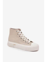 Dámské trampky na platformě LEE ISLA C WOMEN LOW – béžové